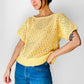 1970s - 1980s Canary Yellow Short Sleeve Knit Top - Sz. S /M