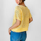 1970s - 1980s Canary Yellow Short Sleeve Knit Top - Sz. S /M