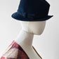 1950s - 1960s Navy Blue LEE Fur Felt Fedora - Sz. S/M