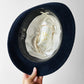 1950s - 1960s Navy Blue LEE Fur Felt Fedora - Sz. S/M