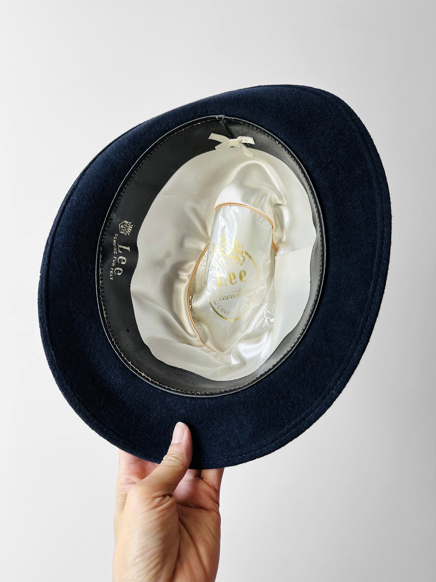 1950s - 1960s Navy Blue LEE Fur Felt Fedora - Sz. S/M