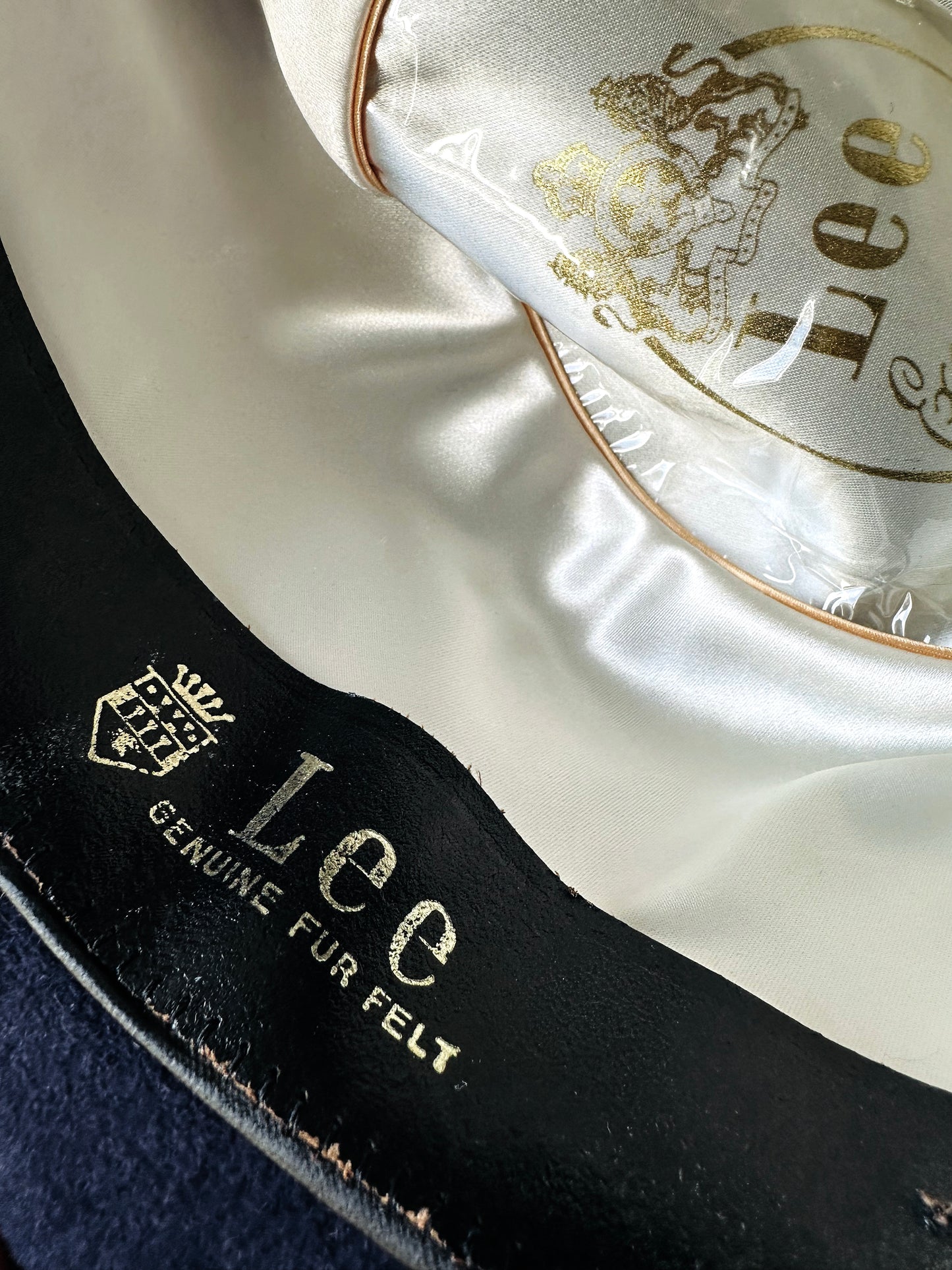 1950s - 1960s Navy Blue LEE Fur Felt Fedora - Sz. S/M