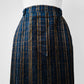 1980s Blue and Gold West Germany Textured Straight Split-Front / Back Wool Blend Skirt - Sz. S