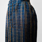 1980s Blue and Gold West Germany Textured Straight Split-Front / Back Wool Blend Skirt - Sz. S