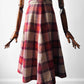 1960s - 1970s Red Plaid Wool Skirt and Jacket Set - Sz. XS/S
