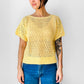 1970s - 1980s Canary Yellow Short Sleeve Knit Top - Sz. S /M