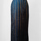 1980s Blue and Gold West Germany Textured Straight Split-Front / Back Wool Blend Skirt - Sz. S