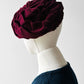 1930s - 1940s Wine Toned Velvet Ruched Hat - Sz. XS/S