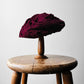 1930s - 1940s Wine Toned Velvet Ruched Hat - Sz. XS/S
