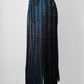 1980s Blue and Gold West Germany Textured Straight Split-Front / Back Wool Blend Skirt - Sz. S