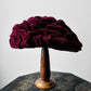 1930s - 1940s Wine Toned Velvet Ruched Hat - Sz. XS/S