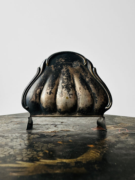 Antique Late 19th Century Tarnished Silver Plated Swedish Shell Holder