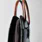 Late 20th Century Auburn Brown Textured Leather Handbag