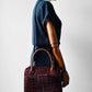Late 20th Century Auburn Brown Textured Leather Handbag