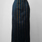 1980s Blue and Gold West Germany Textured Straight Split-Front / Back Wool Blend Skirt - Sz. S