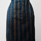 1980s Blue and Gold West Germany Textured Straight Split-Front / Back Wool Blend Skirt - Sz. S