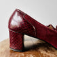 1970s - 1980s Wine Red Patent Leather and Suede Tassel Slip On Heeled Loafers