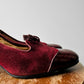 1970s - 1980s Wine Red Patent Leather and Suede Tassel Slip On Heeled Loafers