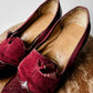 1970s - 1980s Wine Red Patent Leather and Suede Tassel Slip On Heeled Loafers
