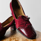 1970s - 1980s Wine Red Patent Leather and Suede Tassel Slip On Heeled Loafers