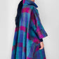 1960s Multi-Coloured Large Checkerboard Gingham Wool Cape Coat