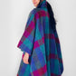 1960s Multi-Coloured Large Checkerboard Gingham Wool Cape Coat