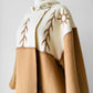 1980s Tan Pure Virgin Wool LUNDSTROM Canada Hooded Faux Fur Blanket Wrap Coat - Sz. O/S