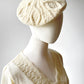 1960s - 1970s Aran Style Wool Cable-Knit Beret - Sz. XS