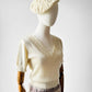1960s - 1970s Aran Style Wool Cable-Knit Beret - Sz. XS