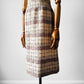1960s - 1970s Off-White and Beige Textured Tweed Wool A-Line Skirt - Sz. XS/S
