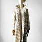 1950s - 1960s Off-White Patterned Open Front Wool Coat - Sz. S