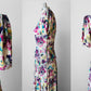 1930s Floor Length Floral Peplum Waist Dress - Sz. Sm