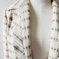 1950s - 1960s Off-White Patterned Open Front Wool Coat - Sz. S
