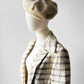 1950s - 1960s Off-White Patterned Open Front Wool Coat - Sz. S