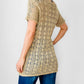 Vintage 1970s Beige Short-Sleeve Scoop Neck Crochet Tunic  - Sz. S
