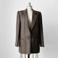 1980s Golden Beige and Black Stripe Wool Harve Benard Blazer - Sz. S