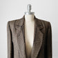 1980s Golden Beige and Black Stripe Wool Harve Benard Blazer - Sz. S