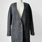 1980s Irving Samuel Montreal Grey Collarless Wool Twill Blazer Jacket - Sz. S/M