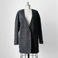 1980s Irving Samuel Montreal Grey Collarless Wool Twill Blazer Jacket - Sz. S/M