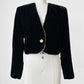 1980s Alfred Sung Black Velvet Trimmed Crop Jacket - Sz. S/M