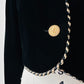 1980s Alfred Sung Black Velvet Trimmed Crop Jacket - Sz. S/M