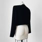 1980s Alfred Sung Black Velvet Trimmed Crop Jacket - Sz. S/M