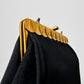 1960s Black and Gold Scalloped Edge Made in Canada Evening Purse