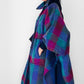 1960s Multi-Coloured Large Checkerboard Gingham Wool Cape Coat