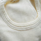 Cream Ribbed Crew Neck Short Sleeve Knit Top- Sz. S/M