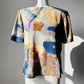 1980s Painterly Multi Tone Short Sleeve Blouse  - Sz. S/M