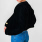 1980s Alfred Sung Black Velvet Trimmed Crop Jacket - Sz. S/M