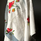 Reworked White Cross Stitch Cotton Tablecloth Top -  Sz. S/M