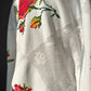 Reworked White Cross Stitch Cotton Tablecloth Top -  Sz. S/M