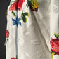 Reworked White Cross Stitch Cotton Tablecloth Top -  Sz. S/M